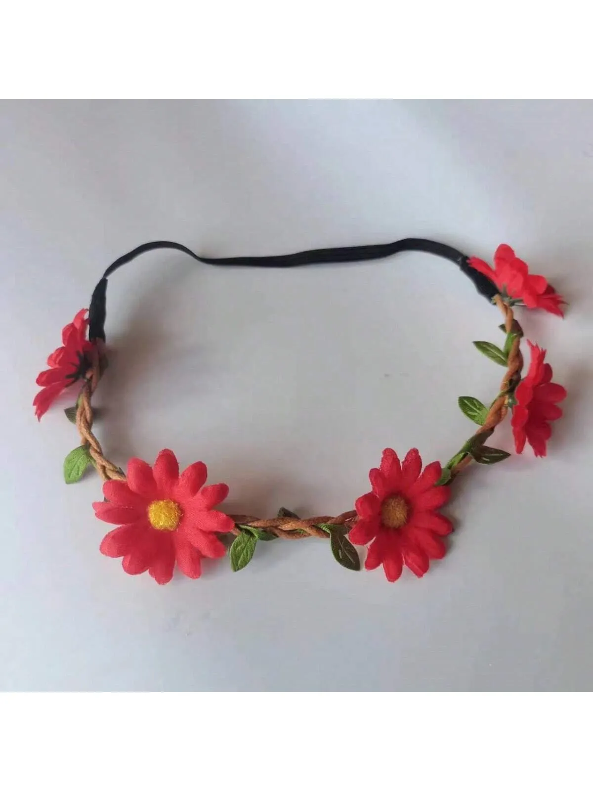 1 Piece Multicolor Lady Girl Fashion Flower Crown Floral Garland Daisy Bohemia Headbands Head Ties For Festival Wedding Party Themed Beach Party