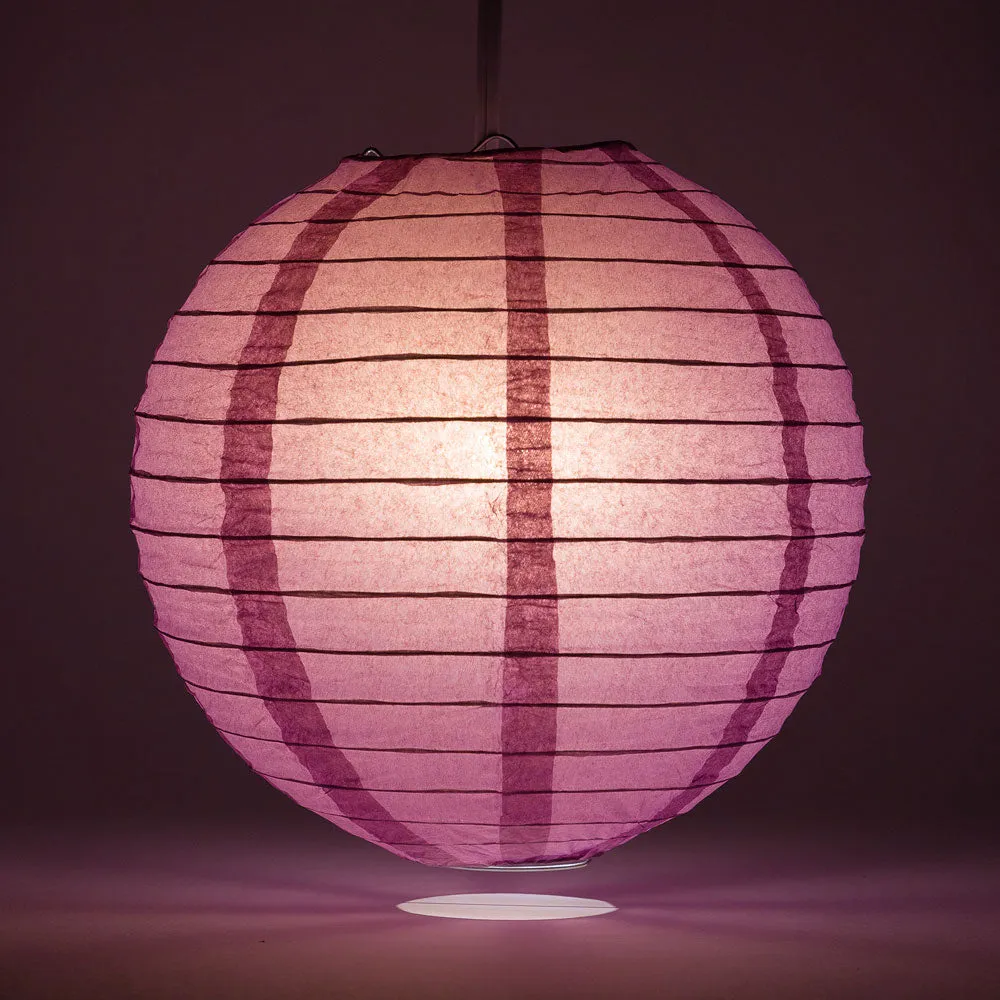 12" Violet / Orchid Round Paper Lantern, Even Ribbing, Chinese Hanging Wedding & Party Decoration