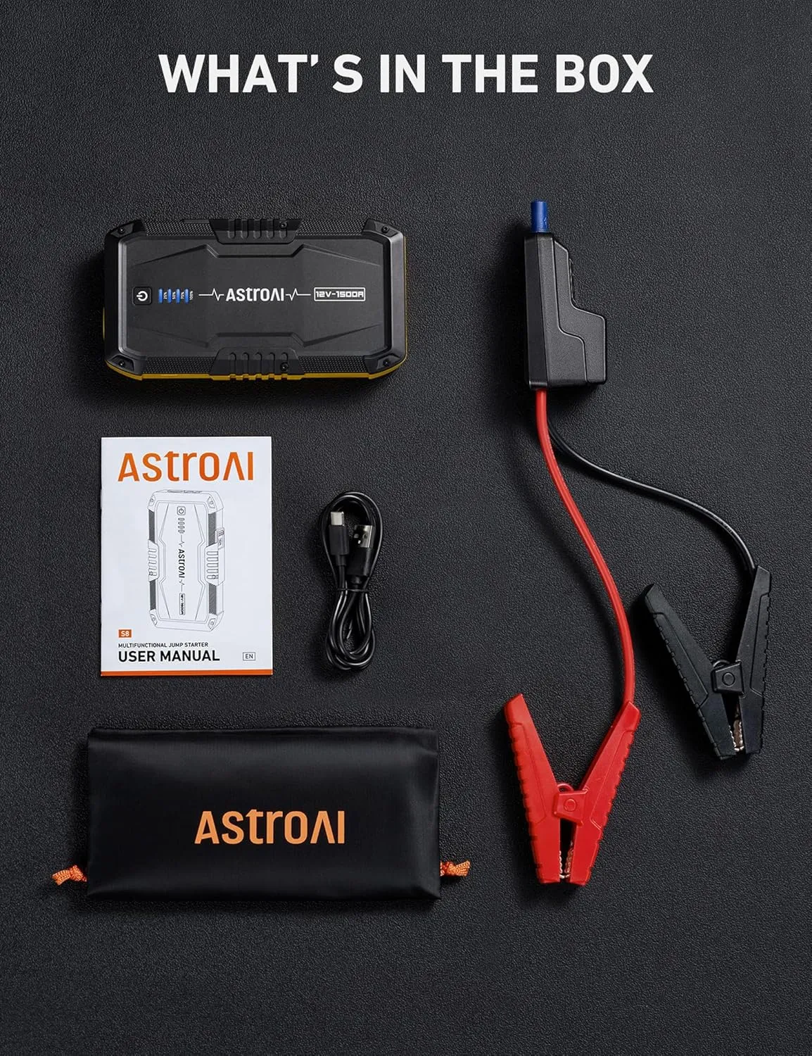 1500A Car Battery Jump Starter for Gas & Diesel Engines with Flashlight