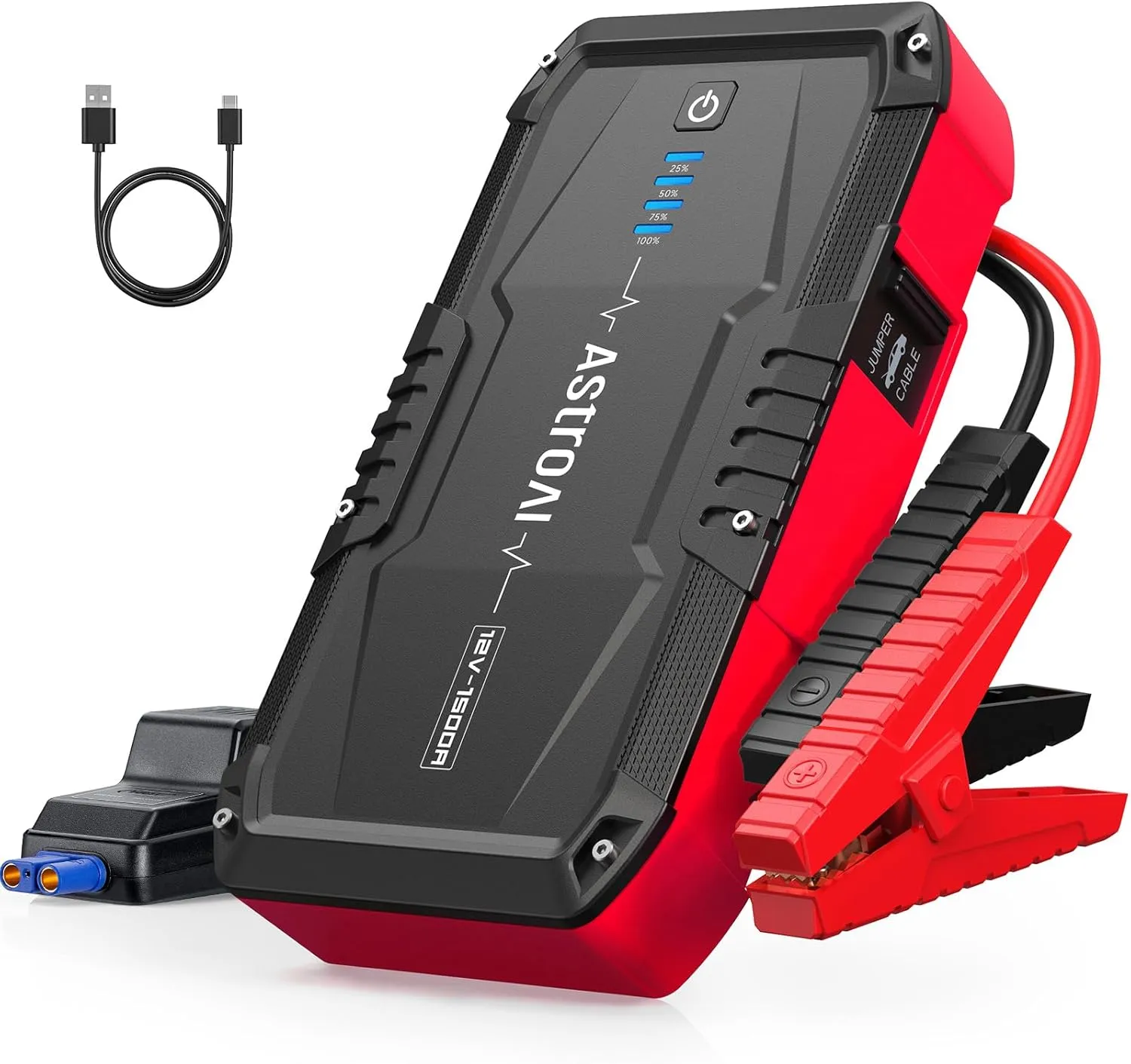 1500A Car Battery Jump Starter for Gas & Diesel Engines with Flashlight