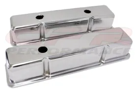 1958-86 CHEVY SMALL BLOCK 283-305-327-350-400 TALL SMOOTH VALVE COVERS - CHROME