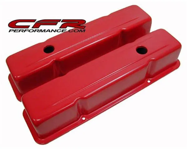 1958-86 CHEVY SMALL BLOCK 283-305-327-350-400 TALL STEEL VALVE COVERS - ORANGE