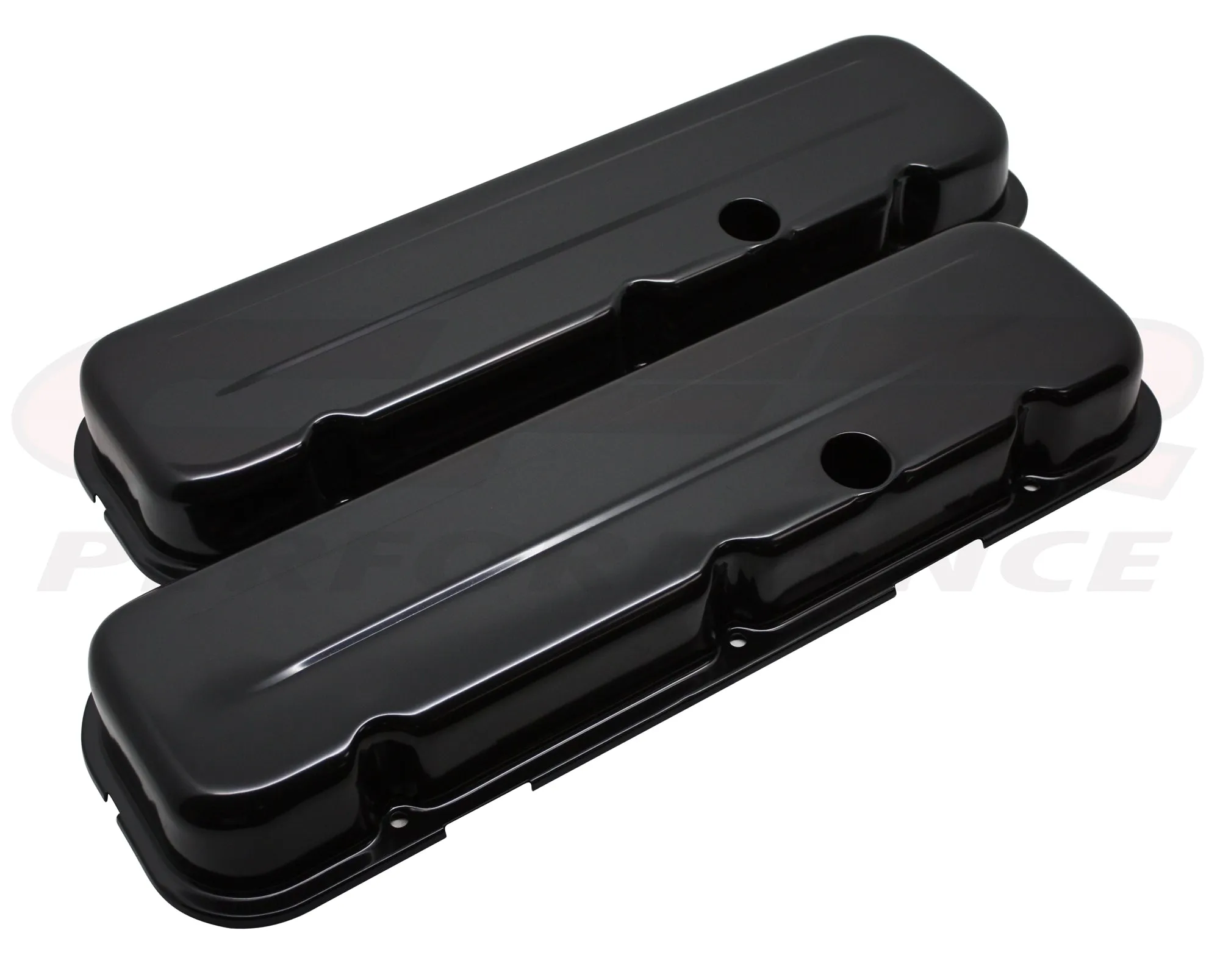 1965-95 CHEVY BIG BLOCK 396-427-454-502 SHORT STEEL VALVE COVERS - BLACK