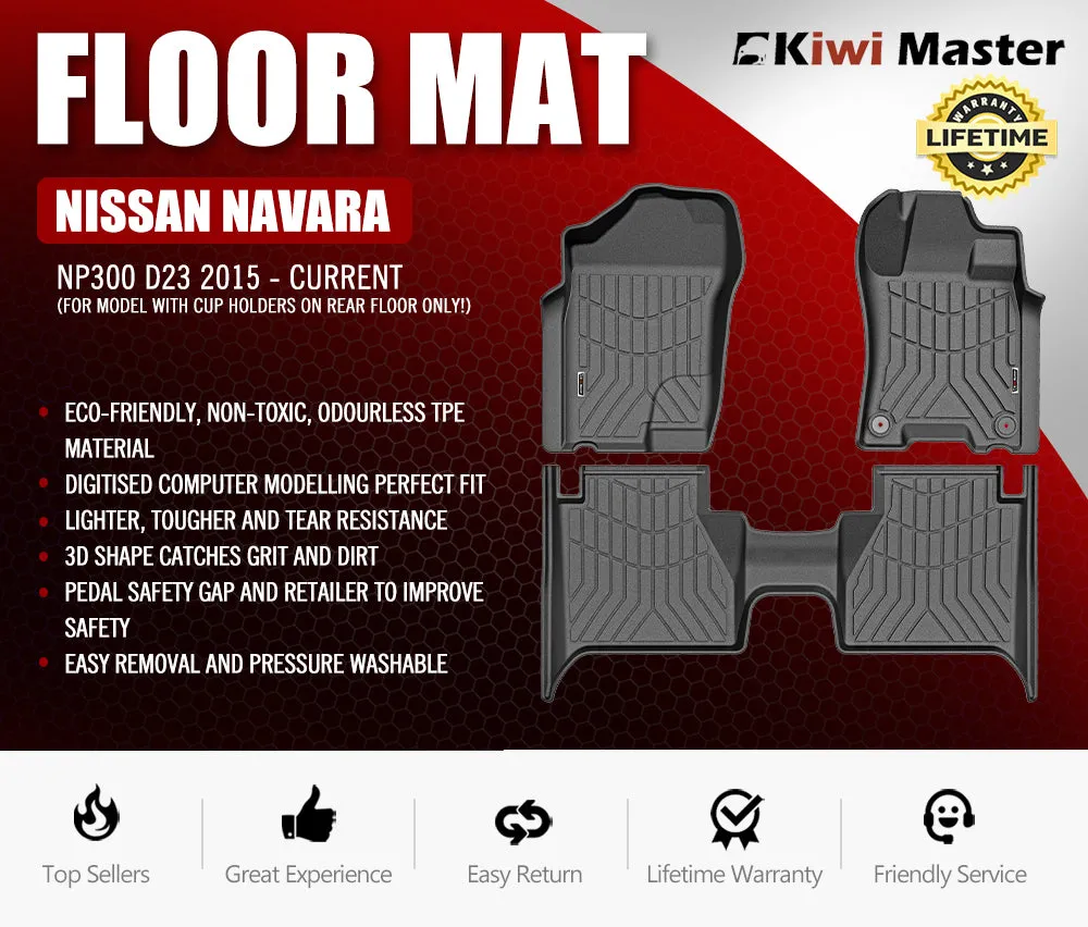 3D TPE Car Floor Mats for Nissan Navara NP300 D23 2015-Current