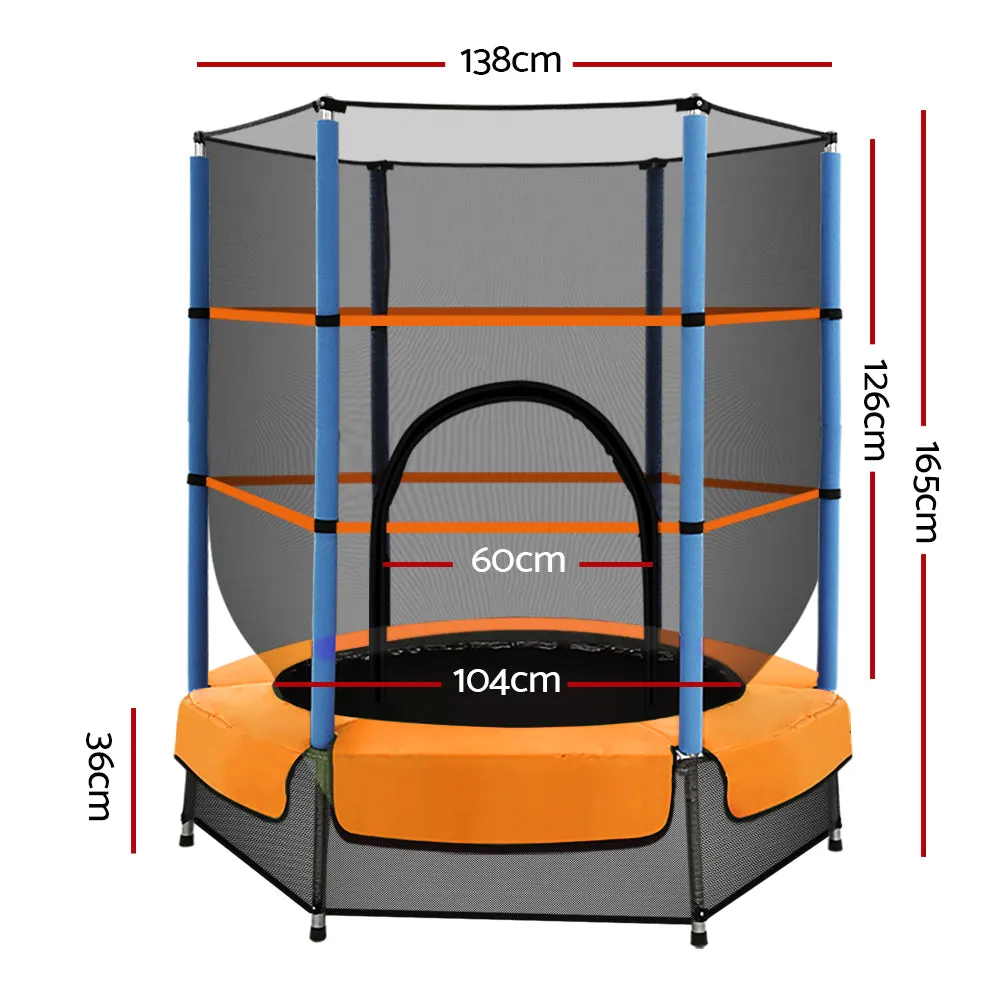 4.5FT Kids Trampoline w/ Enclosure, Safety Net - Everfit