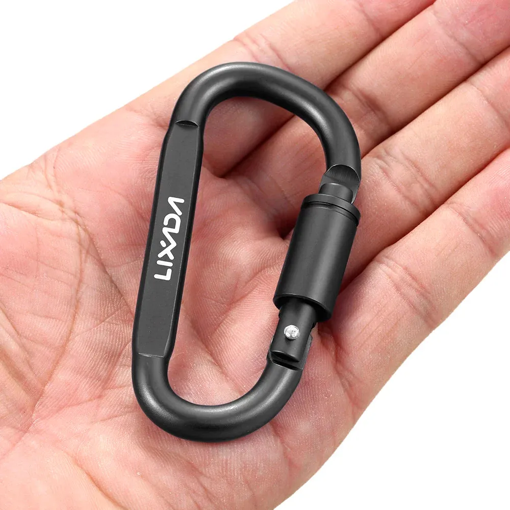 9 PCS Survival D-ring Locking Carabiner Clip Set Screw Lock Hanging Hook Buckle Karabiner Camping Climbing Equipment