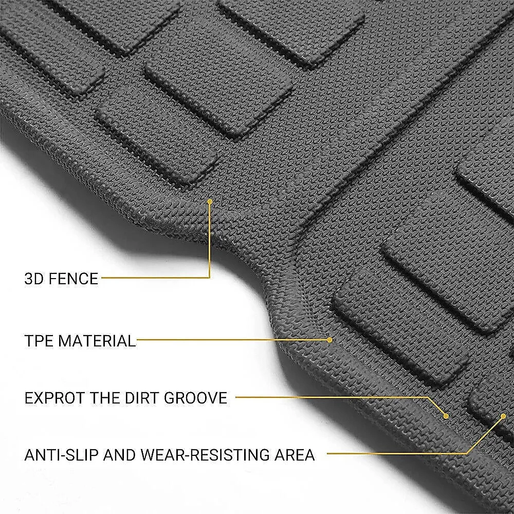 All-Weather TPE Tesla Model Y Floor Mats - 6 Piece Set