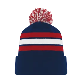 Athletic Knit (AK) A1830A-764 Adult Navy/Red/White Hockey Toque/Beanie