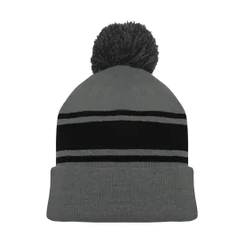 Athletic Knit (AK) A1830Y-930 Youth Heather Charcoal Grey/Black Hockey Toque/Beanie