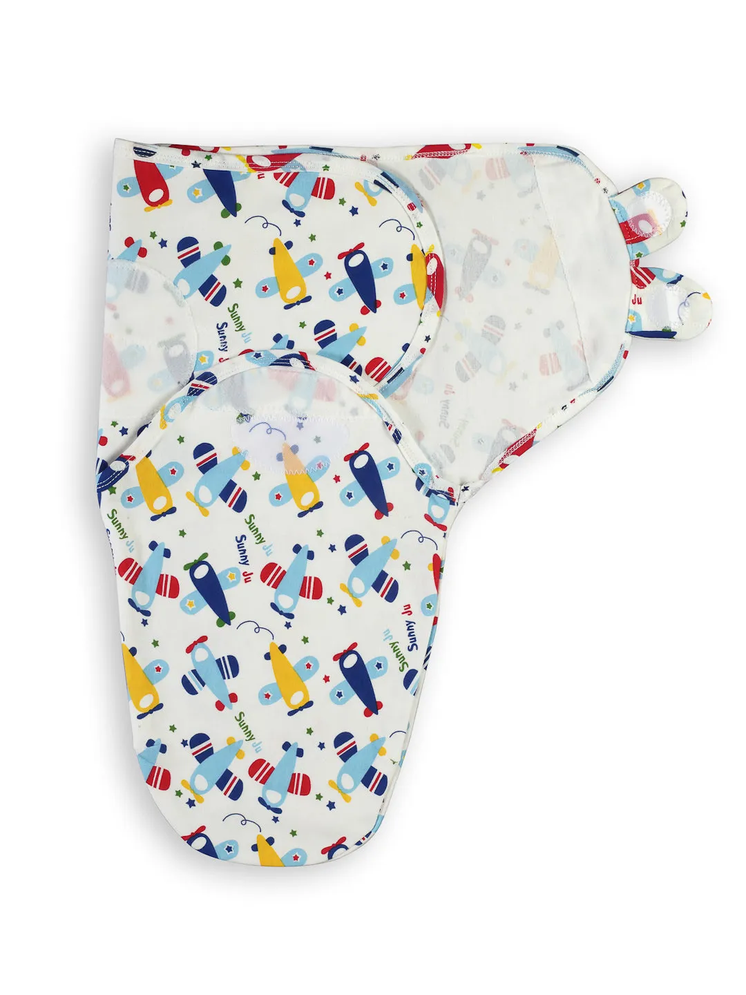 Babymoon Organic Designer Cotton Swaddle Wrap - Blue Aeroplane