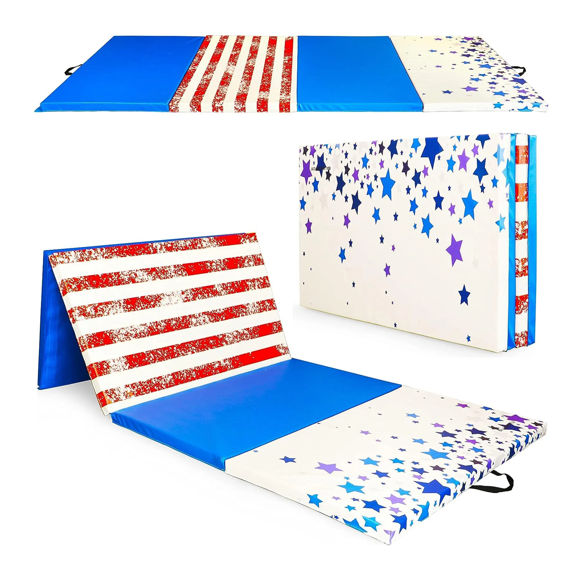 BalanceFrom Fitness 120"x48" All Purpose Exercise Mat, Star/Stripe (Open Box)