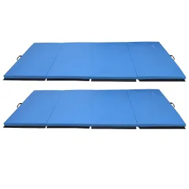 BalanceFrom Fitness 120x48in All Purpose Folding Gymnastics Mat, Blue (2 Pack)