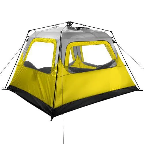 Basecamp Quick Pitch 6 Person Tent, Gray-Yellow