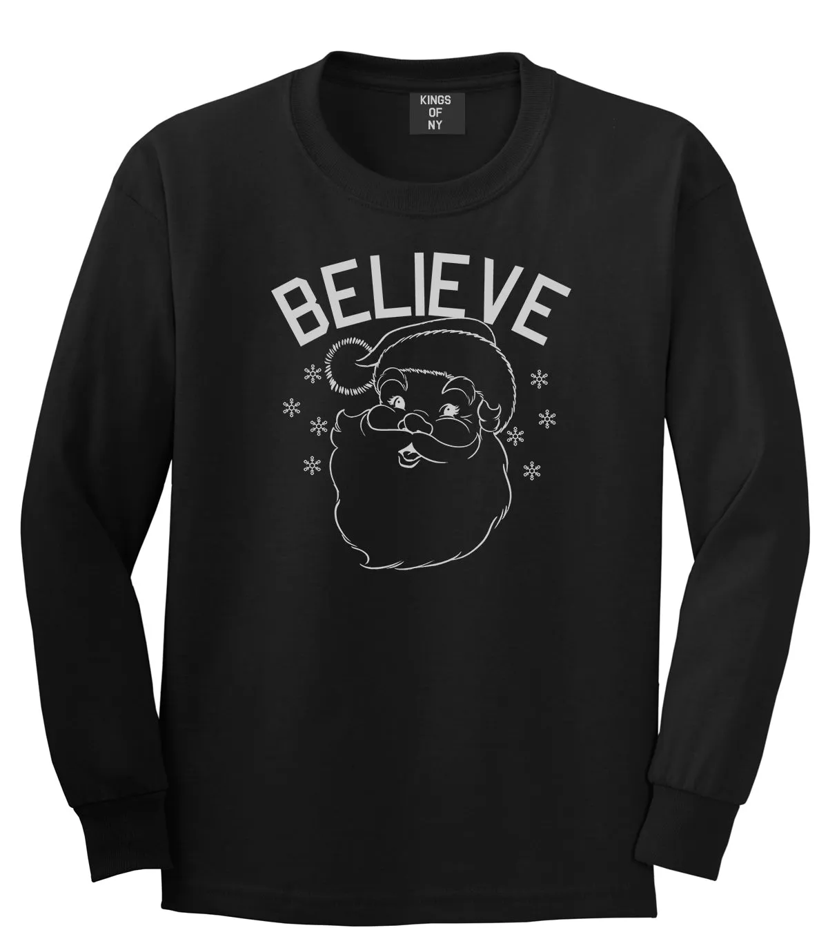 Believe In Santa Christmas Mens Long Sleeve T-Shirt