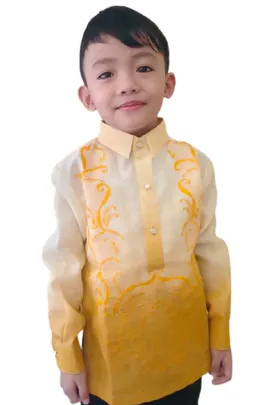 Boys Yellow Barong Tagalog - Gio - Size 6 CL130