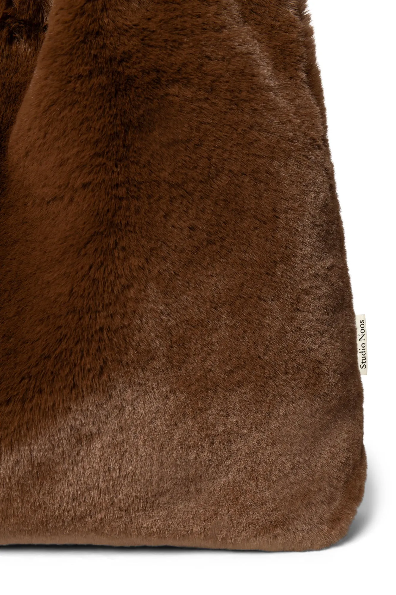 Brown Faux Fur Mom Bag