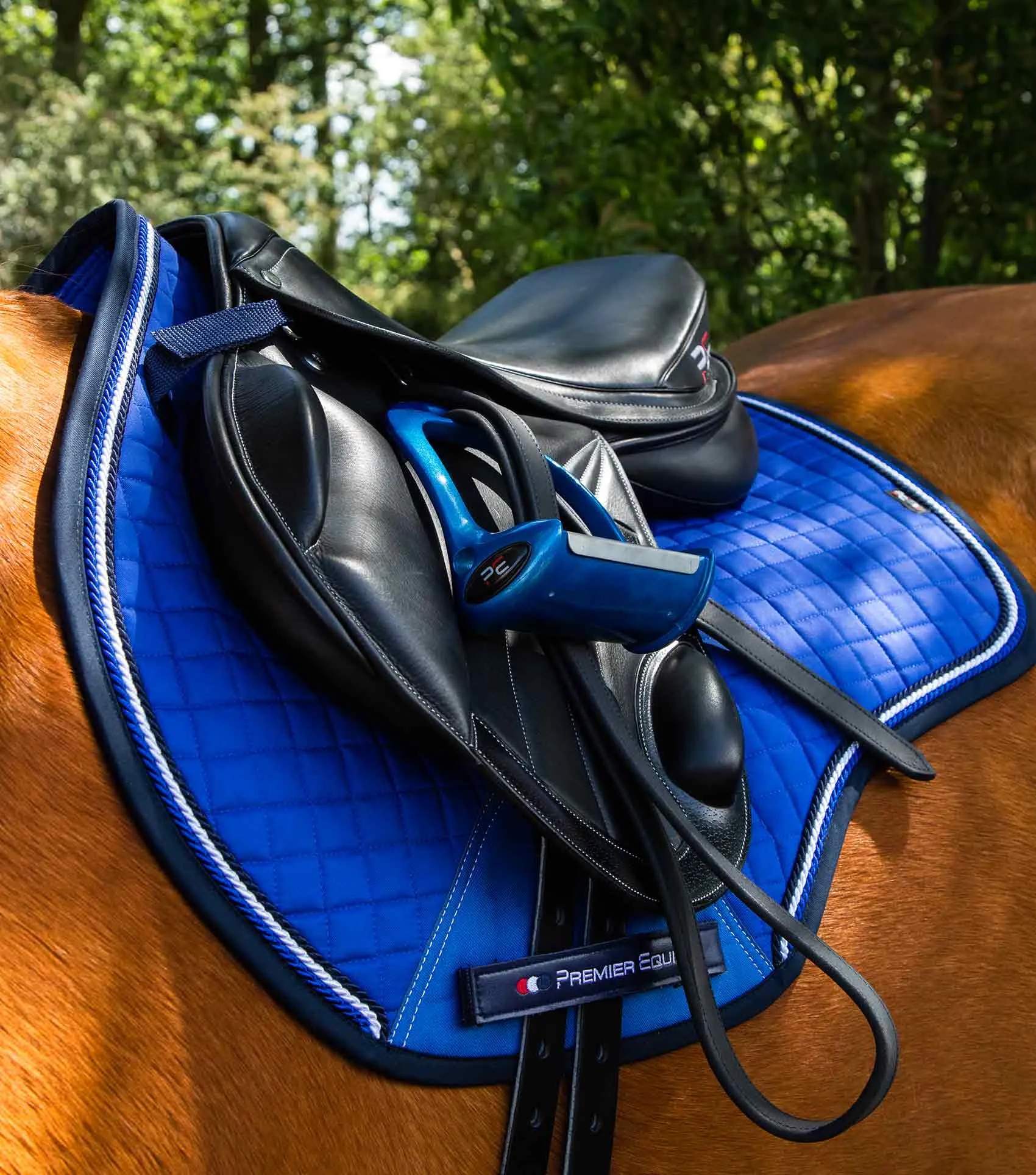 Close Contact European Cotton Saddle Pad - GP/Jump Square Royal Blue