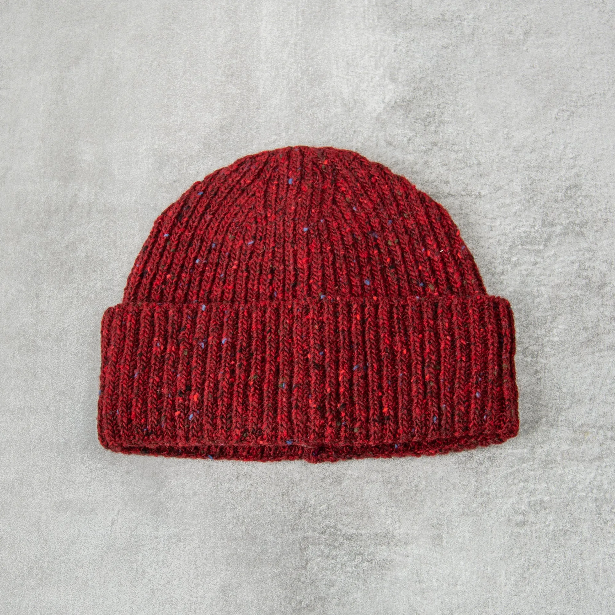 Donegal Wool Beanie - Burgundy