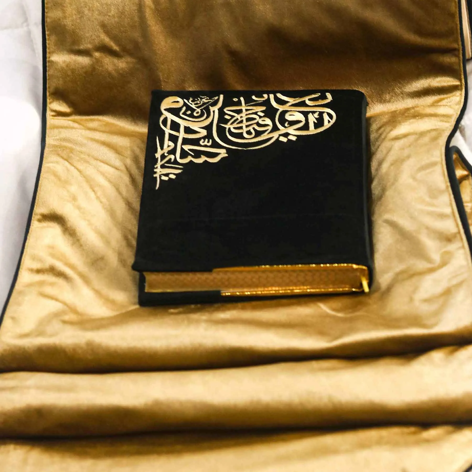 Embroidered Premium Velvet Quran Cover Black