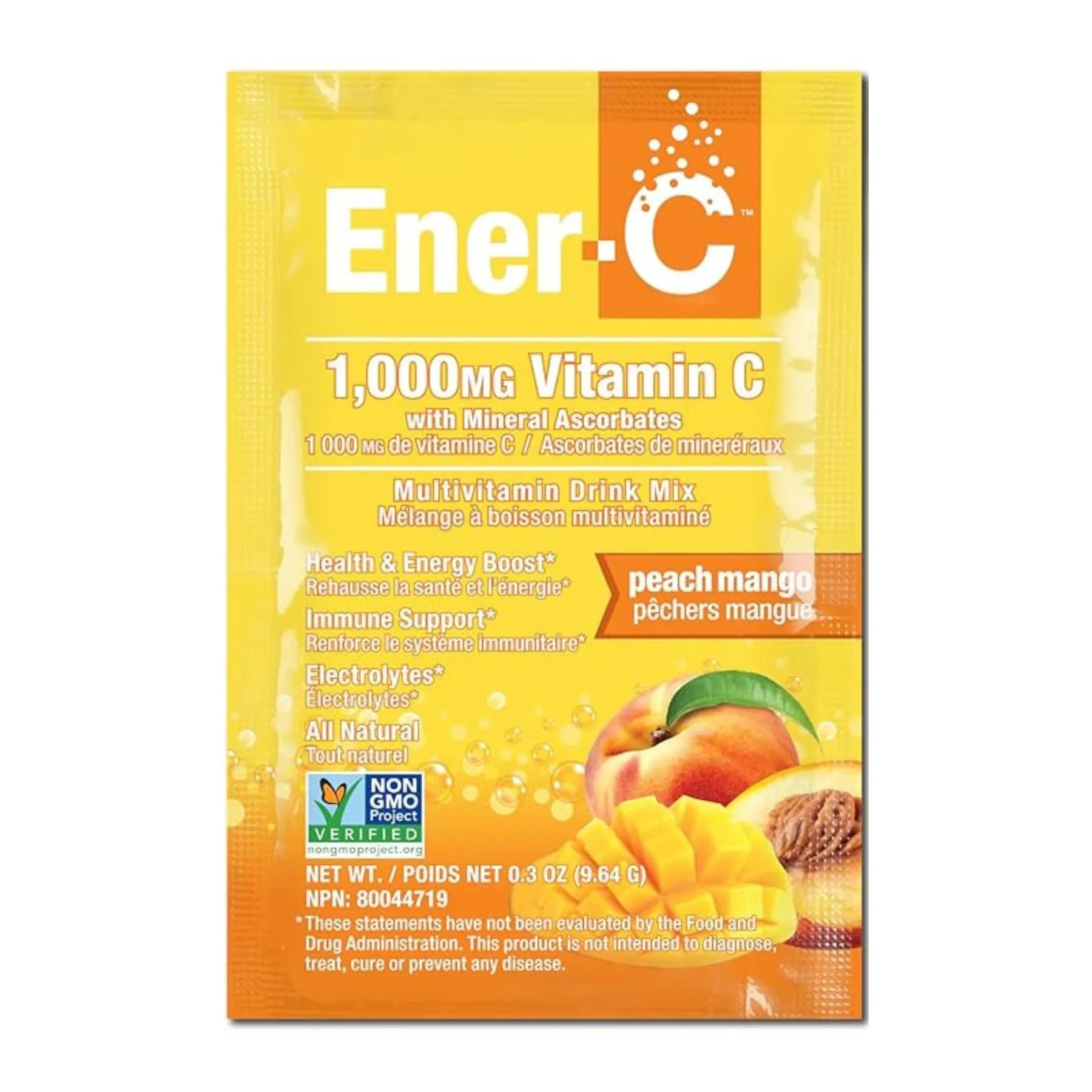 Ener-C Peach Mango Multivitamin Drink Mix - 1,000mg Vitamin C (Case of 30)