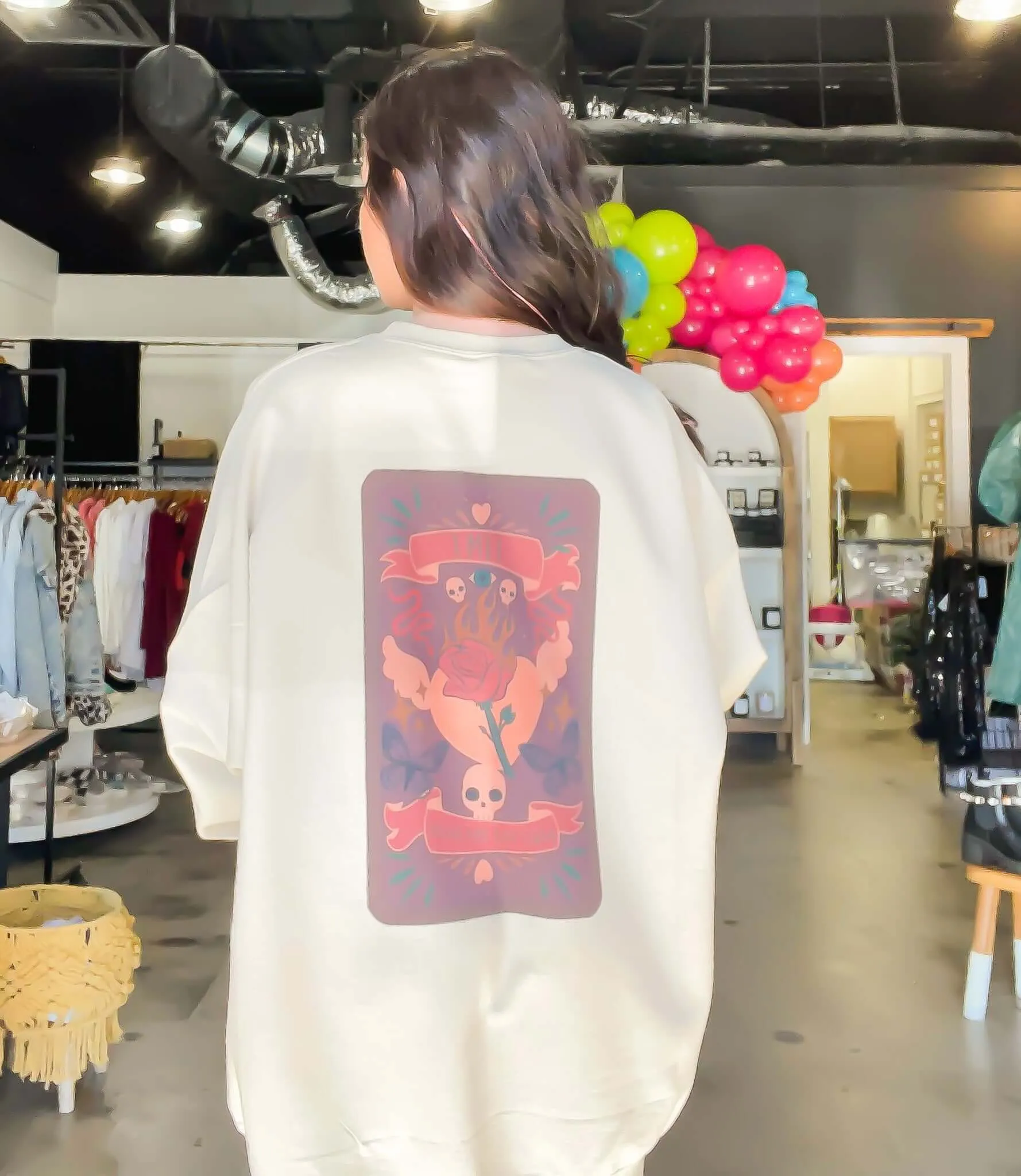 Flaming Rose Graphic Sweatshirt