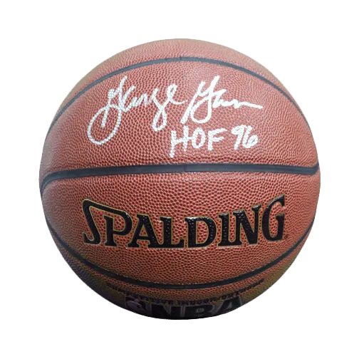 George Gervin Signed HOF '96 Inscription Spalding NBA Basketball (JSA)