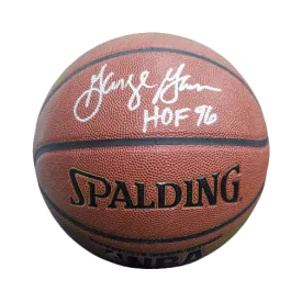 George Gervin Signed HOF '96 Inscription Spalding NBA Basketball (JSA)