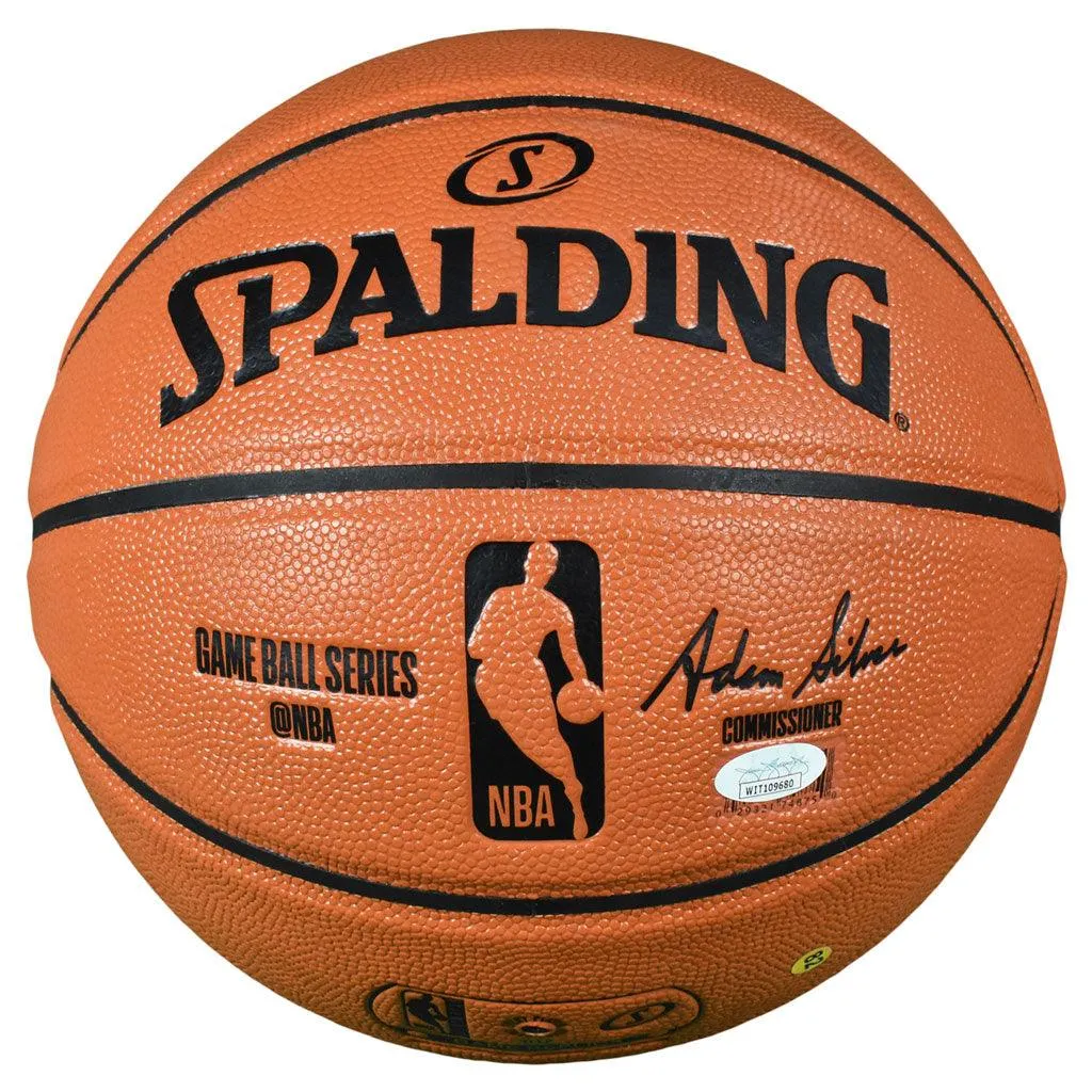 George Gervin Signed HOF 96 Inscription Spalding NBA Game Series Basketball (JSA)