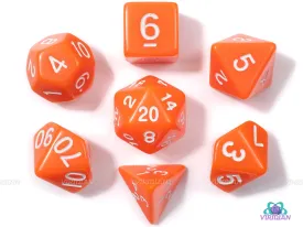 Just Orange | Basic Acrylic Dice Set (7) | Dungeons and Dragons (DnD)