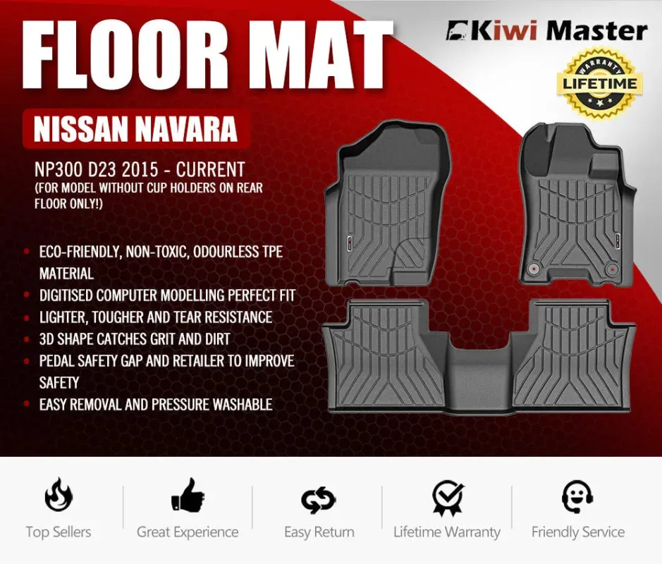 Kiwi Master 3D TPE Car Floor Mats for Nissan Navara NP300 D23 | 2015 - Current