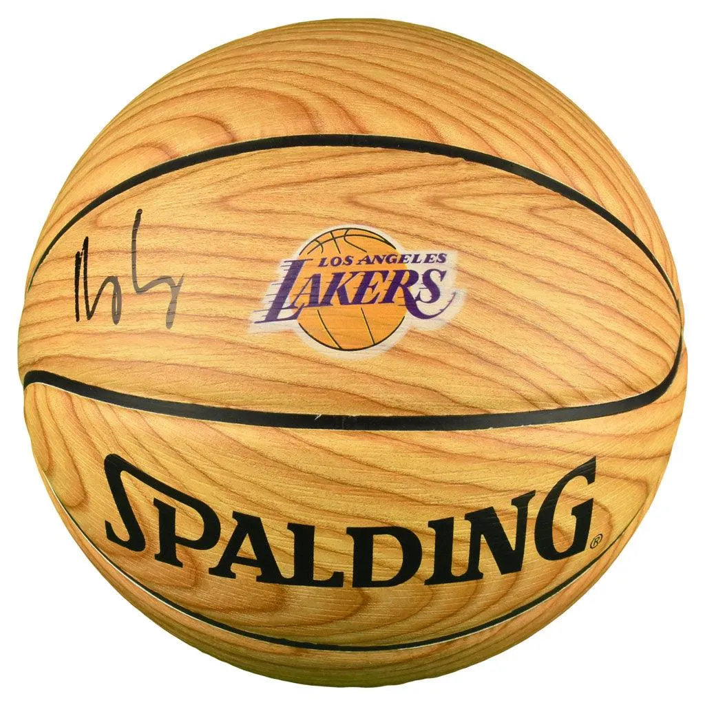 Kyle Kuzma Signed Los Angeles Lakers NBA Hardwood Series Wood Grain Basketball (Beckett)