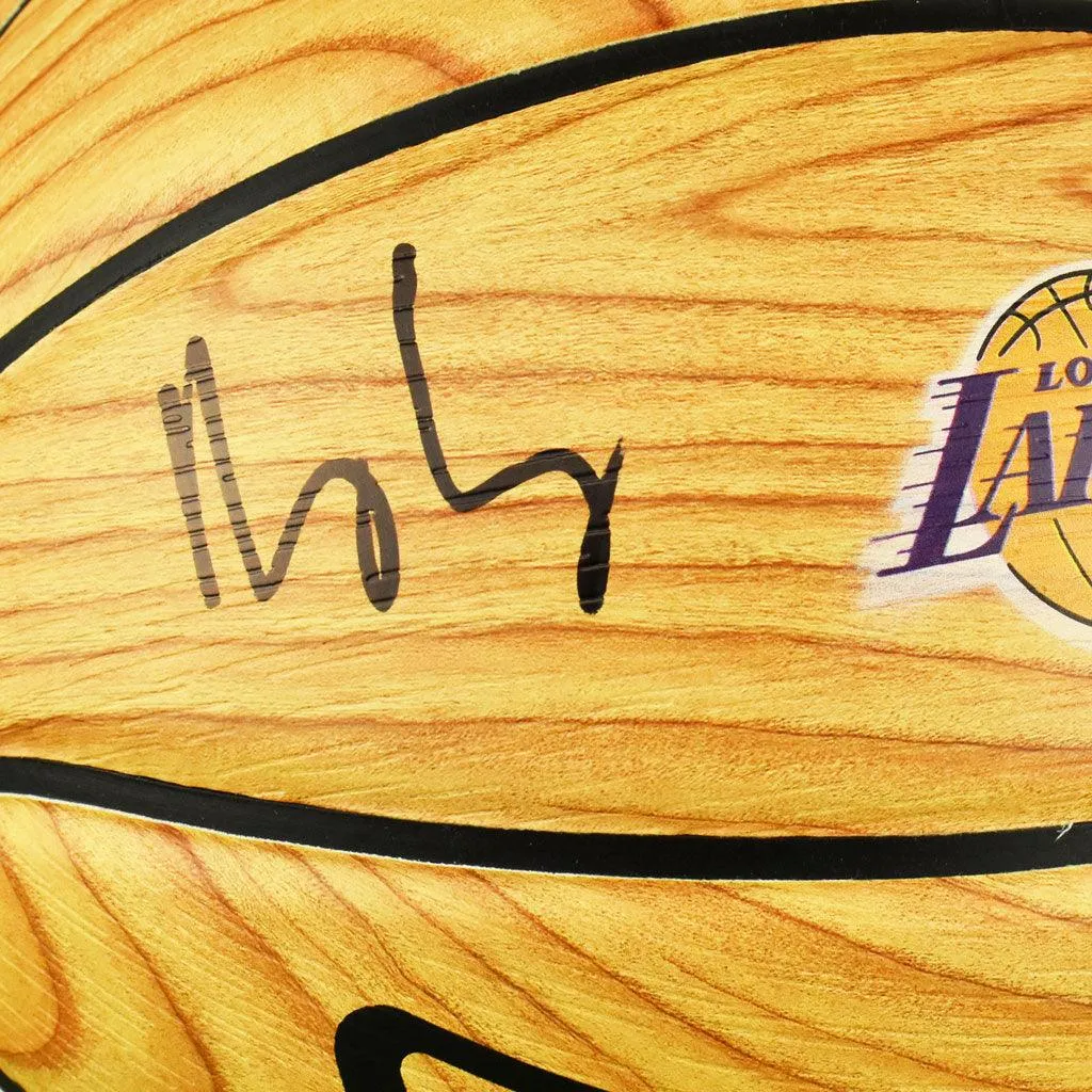 Kyle Kuzma Signed Los Angeles Lakers NBA Hardwood Series Wood Grain Basketball (Beckett)