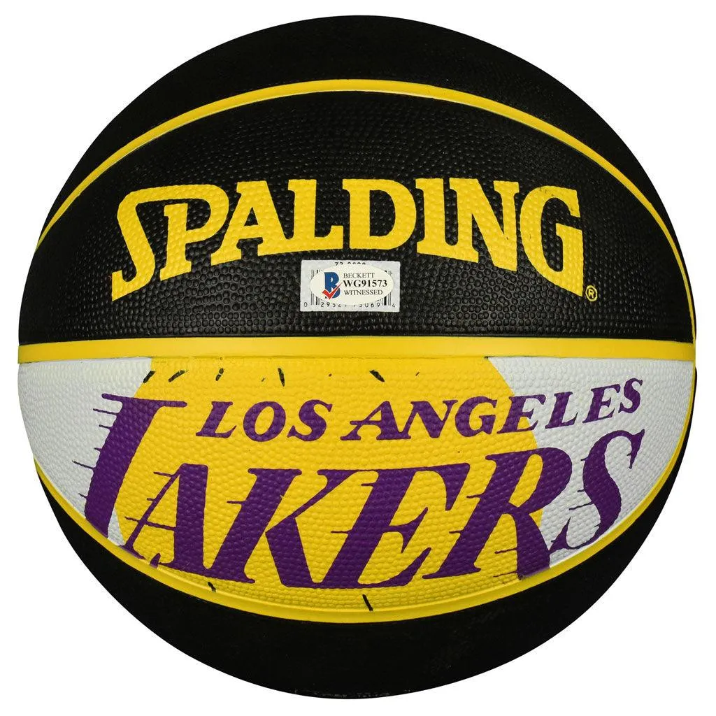 Kyle Kuzma Signed Los Angeles Lakers NBA Team Logo Black Basketball (Beckett)