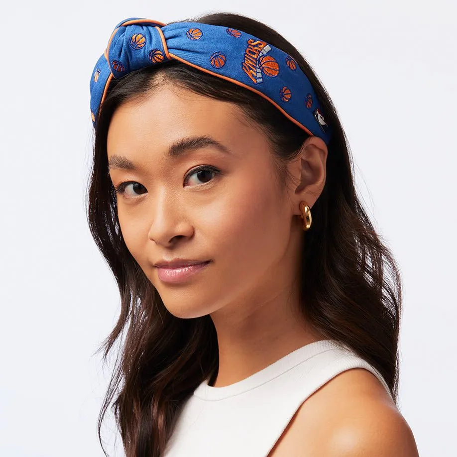 NEW YORK KNICKS LELE SADOUGHI / NBA BLUE EMBROIDERED KNOTTED HEADBAND