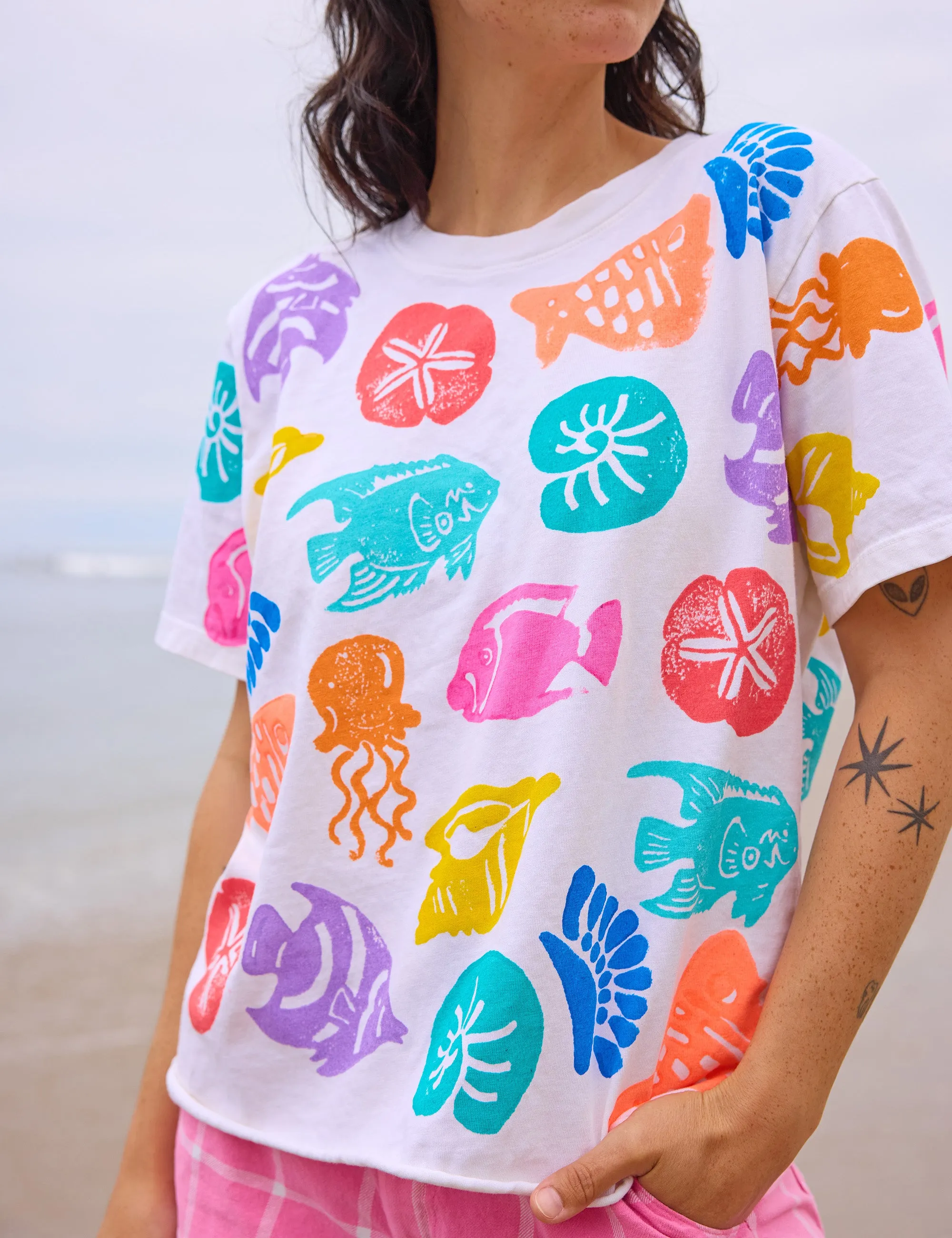 Painted Fish Crop Tee