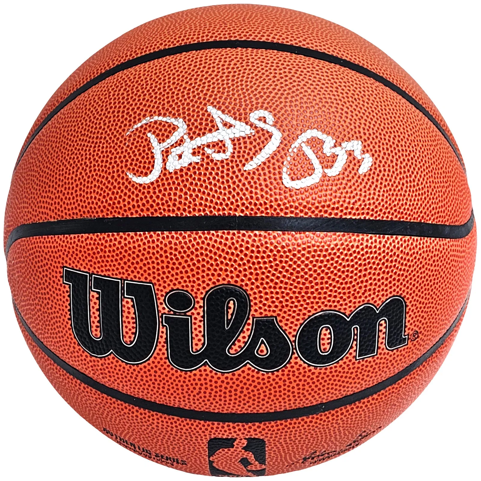 Patrick Ewing Autographed Authentic Indoor/Outdoor Basketball New York Knicks Beckett BAS Witness Stock #214817