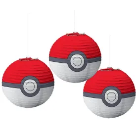 Pokémon Pokéball Paper Lanterns 12" | 3ct