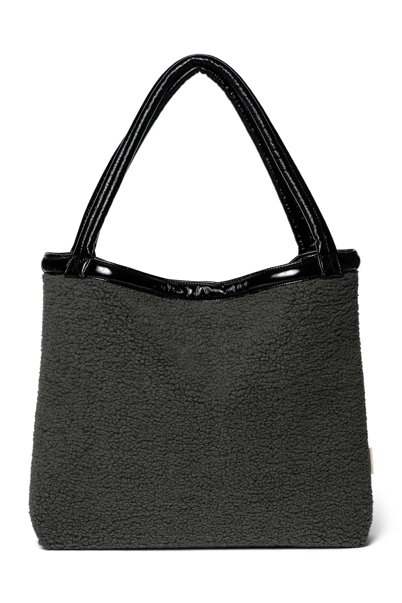 Reversible Teddy Lacquer Mom Bag