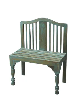 Roseland Solid Wood 30.25"W Bench in Blue  2853070