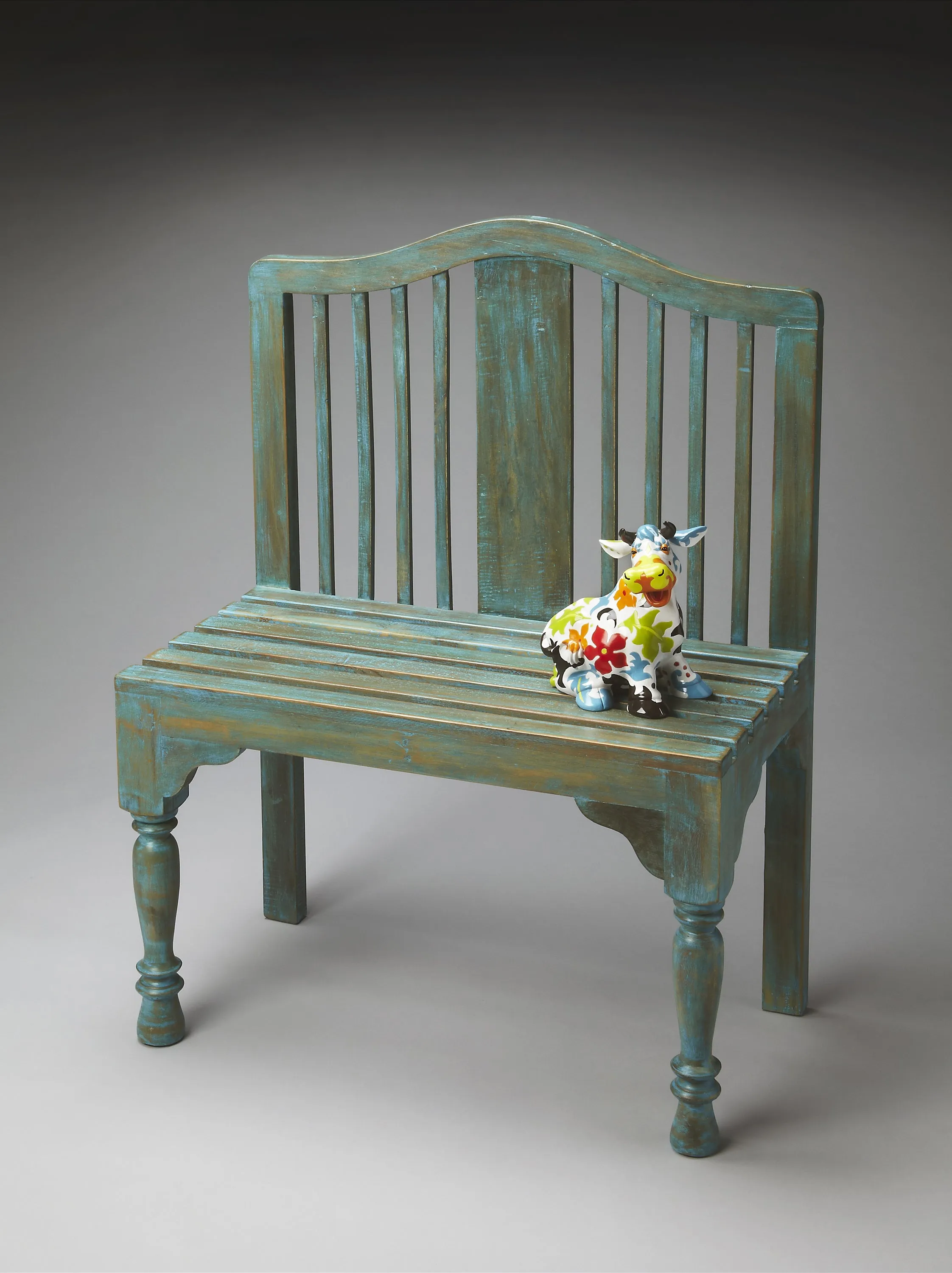 Roseland Solid Wood 30.25"W Bench in Blue  2853070