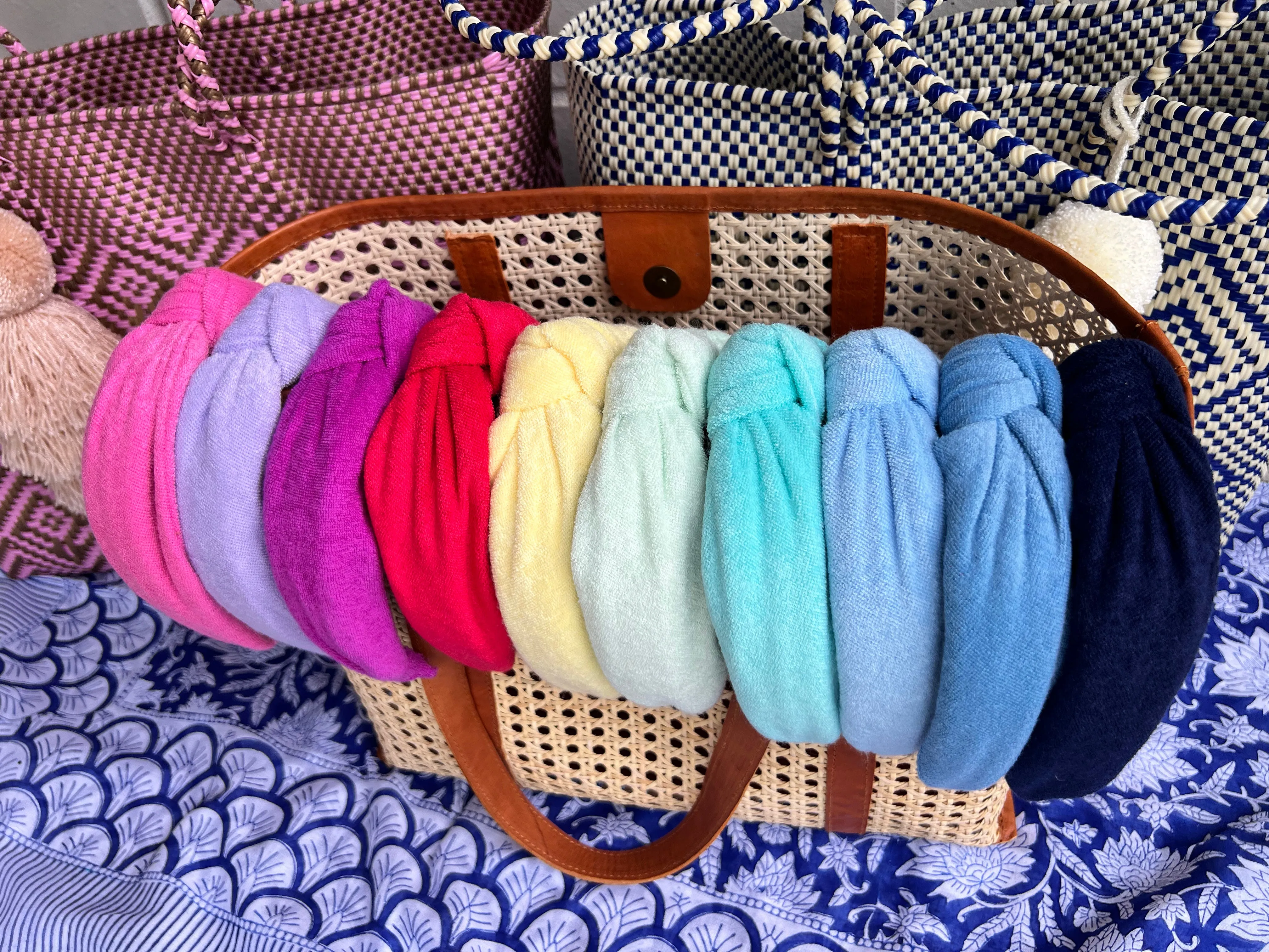 Terry Cloth Spa Topknot Headbands (12 Color Options)