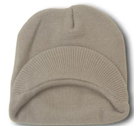 TopHeadwear Cuffless Jeep Visor Winter Beanie - Light Grey