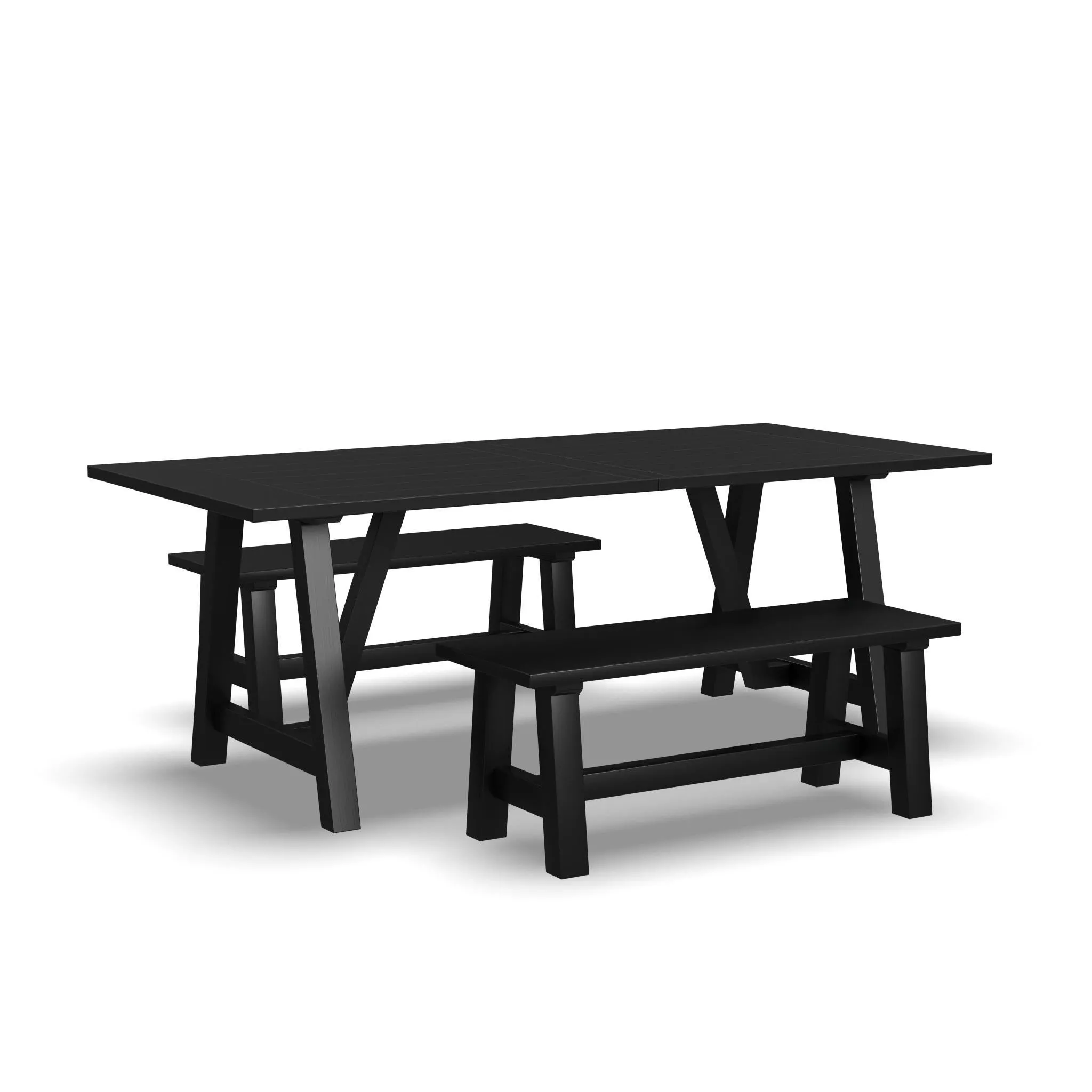 Trestle Dining Table with 2 Benches by homestyles