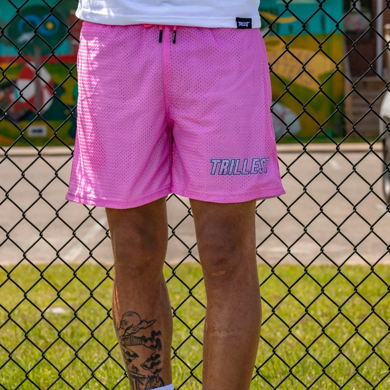 Trillest Pink Mesh Running Shorts