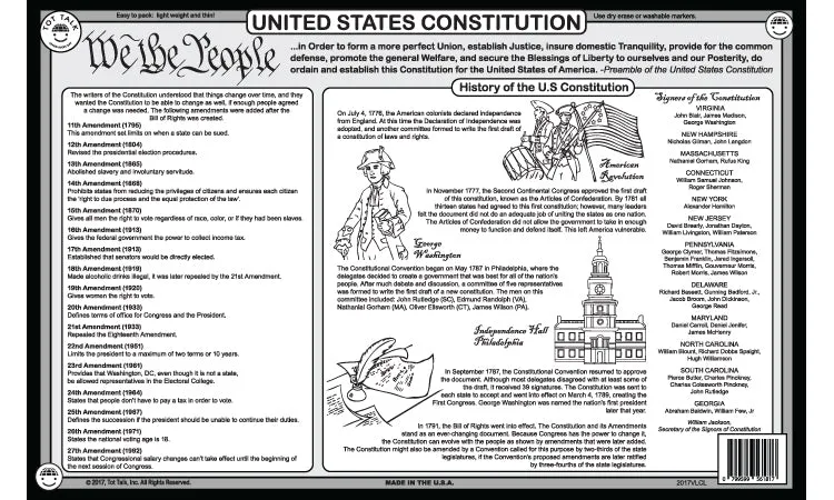 United States Constititution Placemat