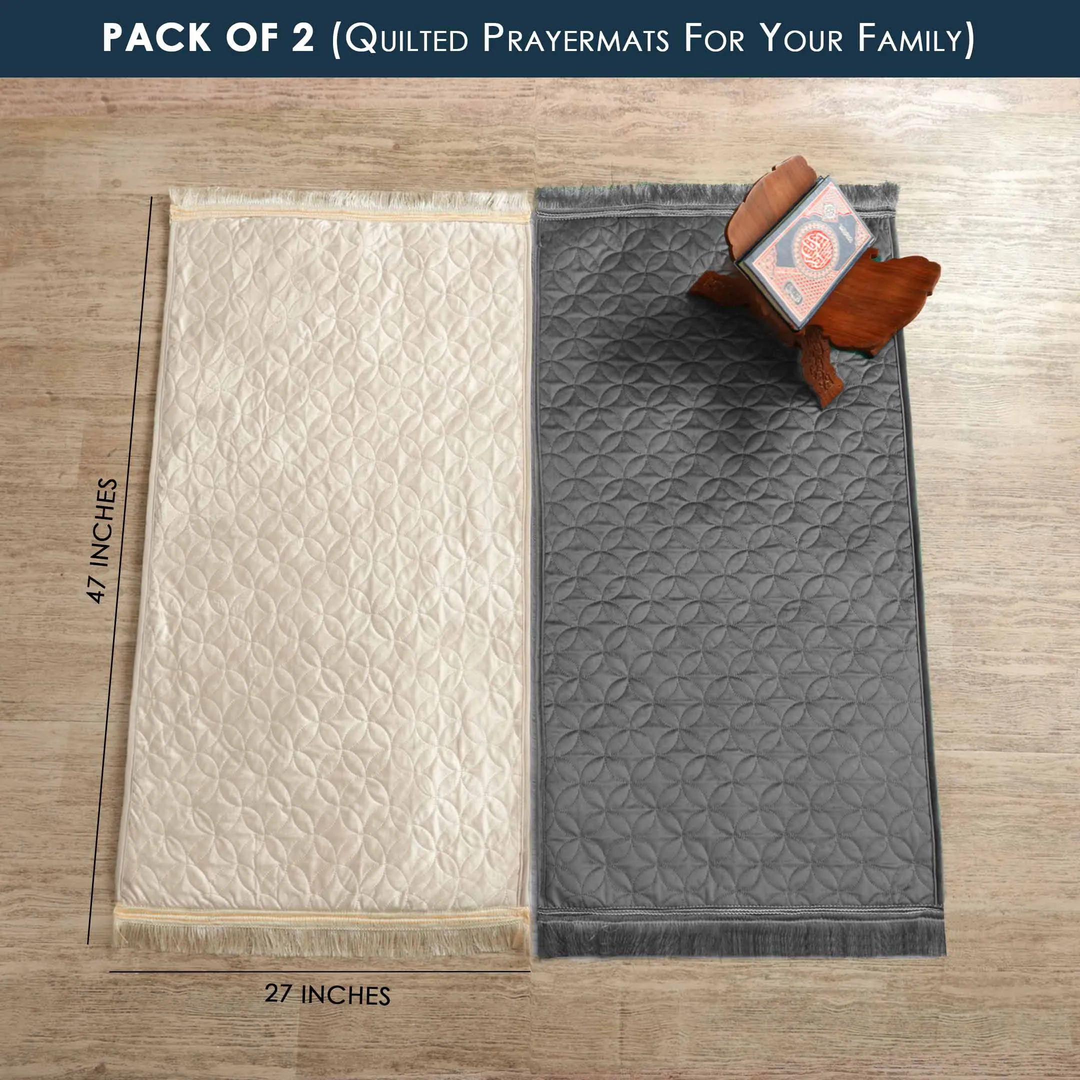 Velvet Embossed Prayer mats (Bundle of 2)