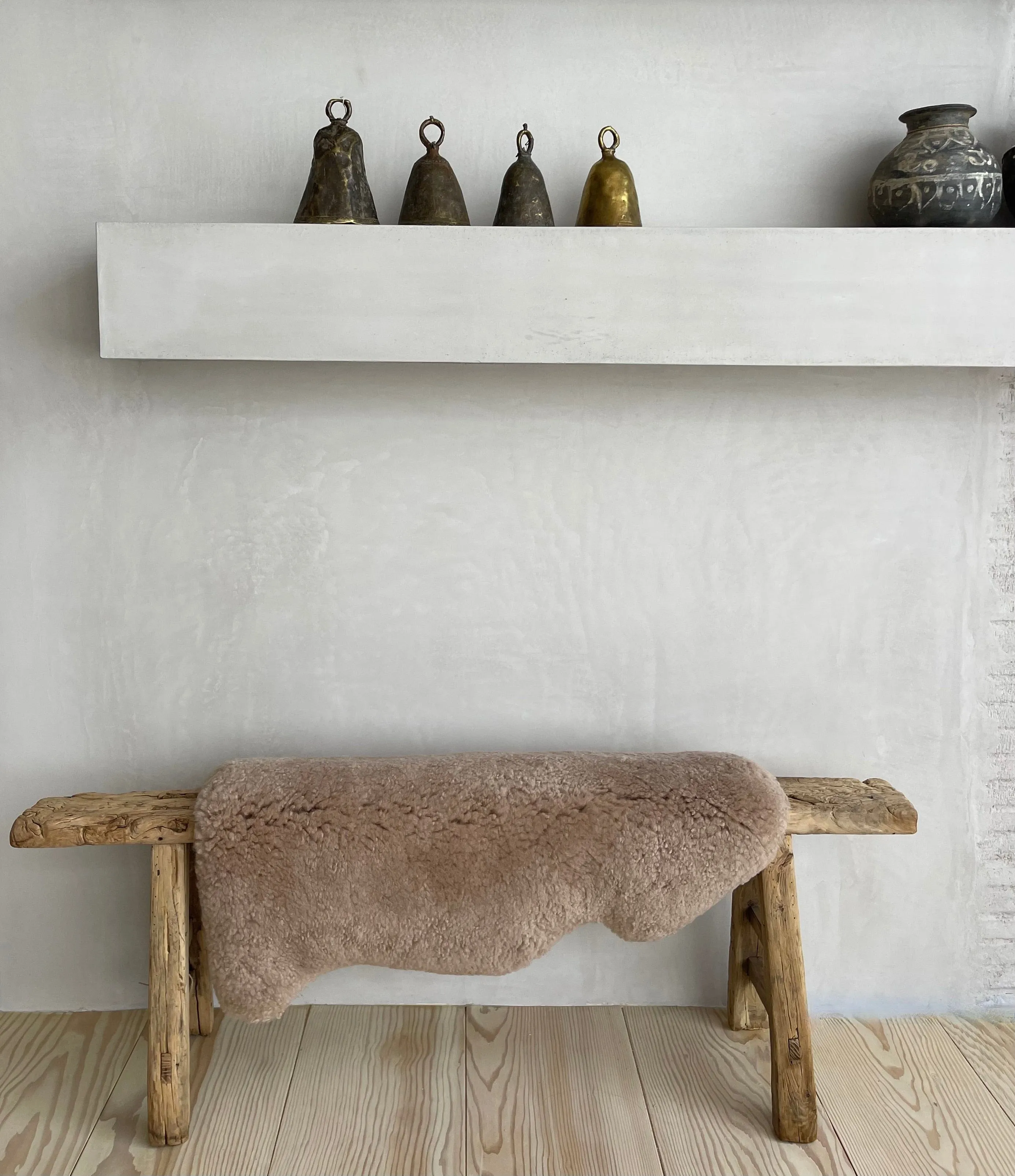 Vintage Elm Wood Bench