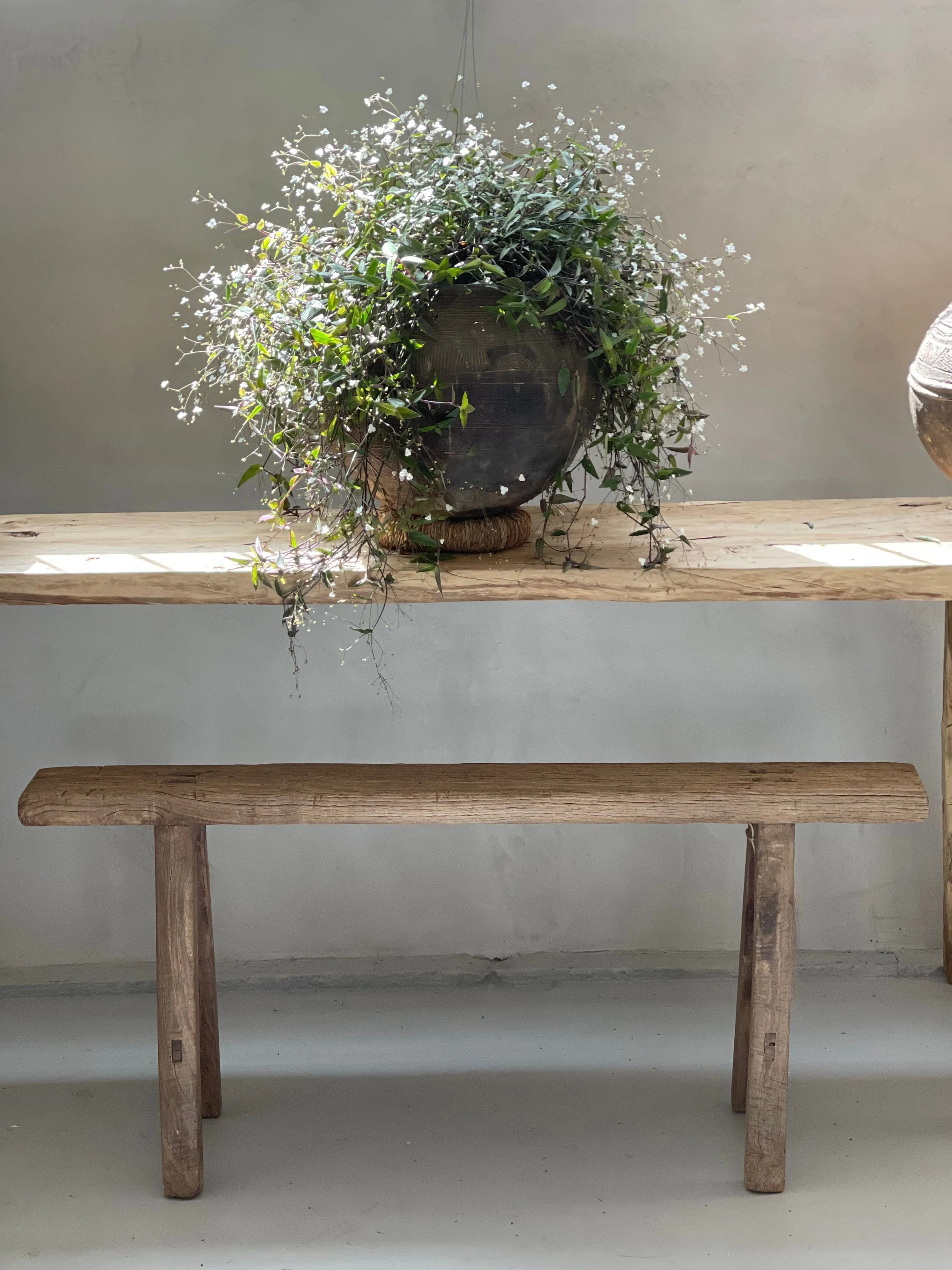 Vintage Elm Wood Bench