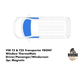 VW T3 & T25 FRONT Window ThermoMats -  Driver/Passenger/Windscreen - 3pc Magnetic