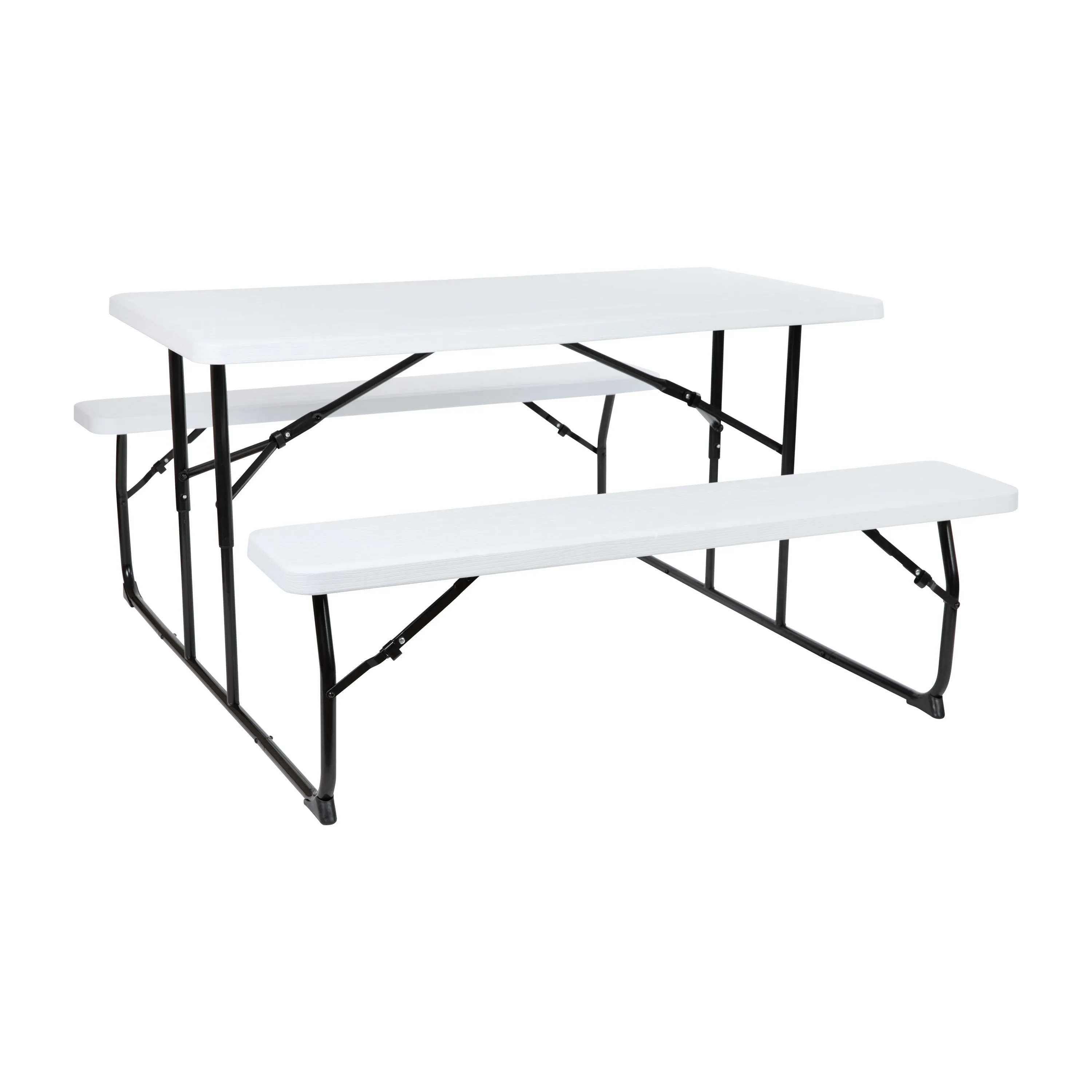 White Picnic Table/Bench RB-EBB-1470FD-WH-GG